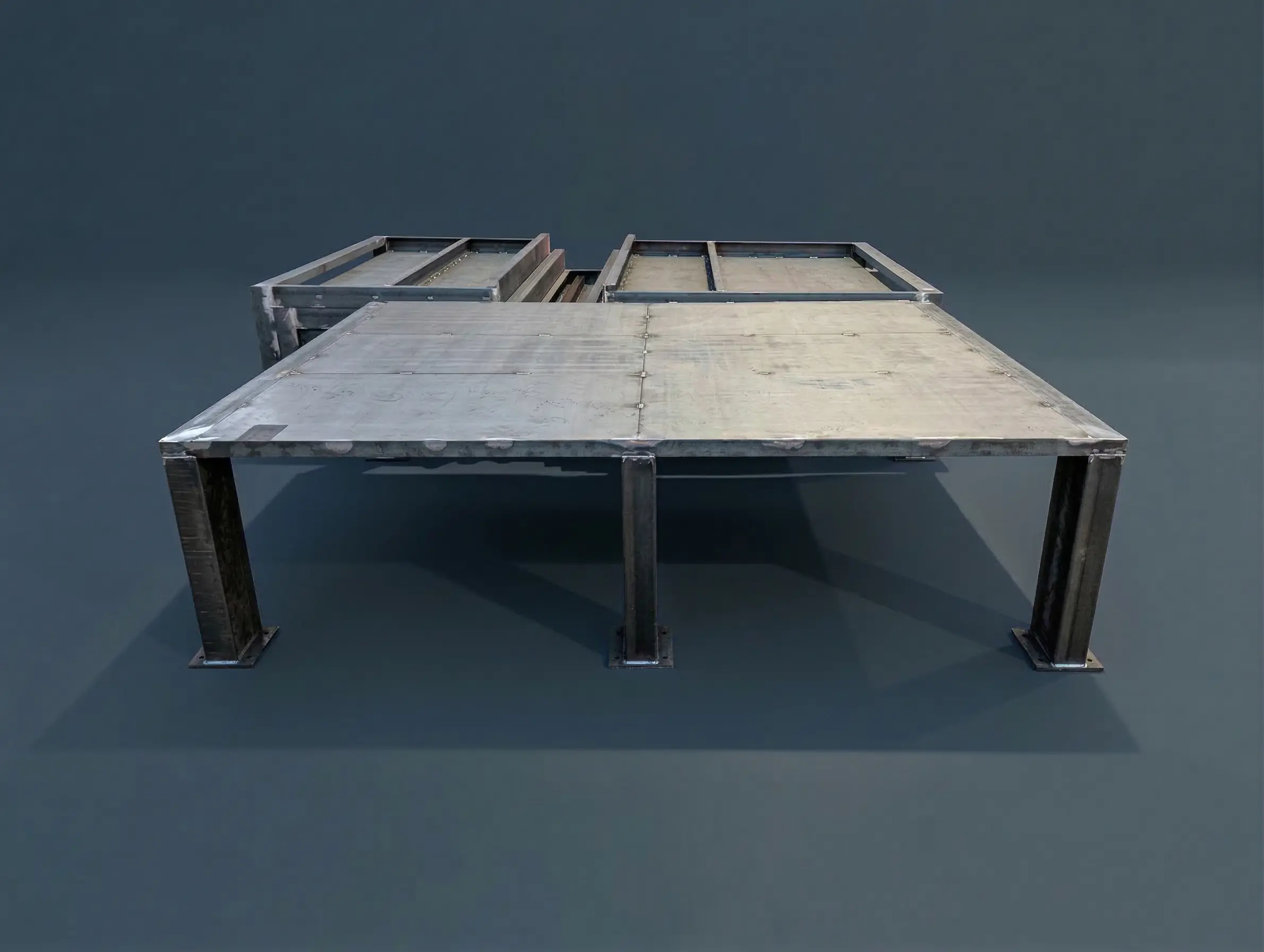 Custom industrial table frame TIG welded in Milan