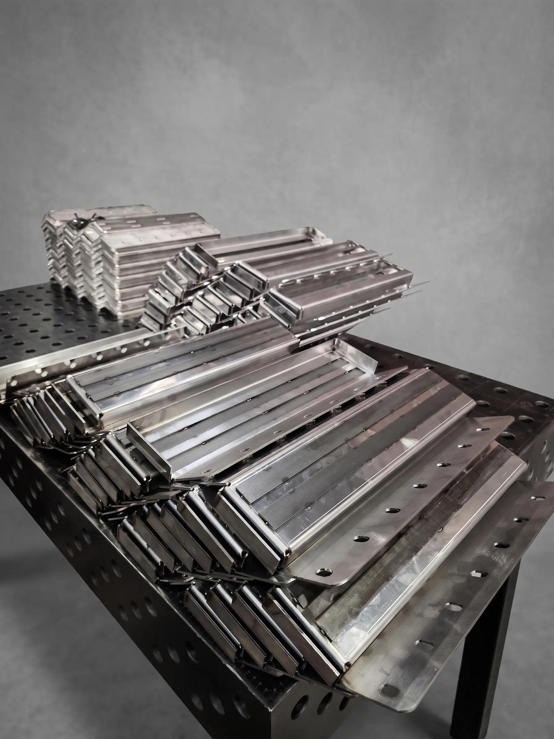 CNC-bent and laser-welded stainless steel structure