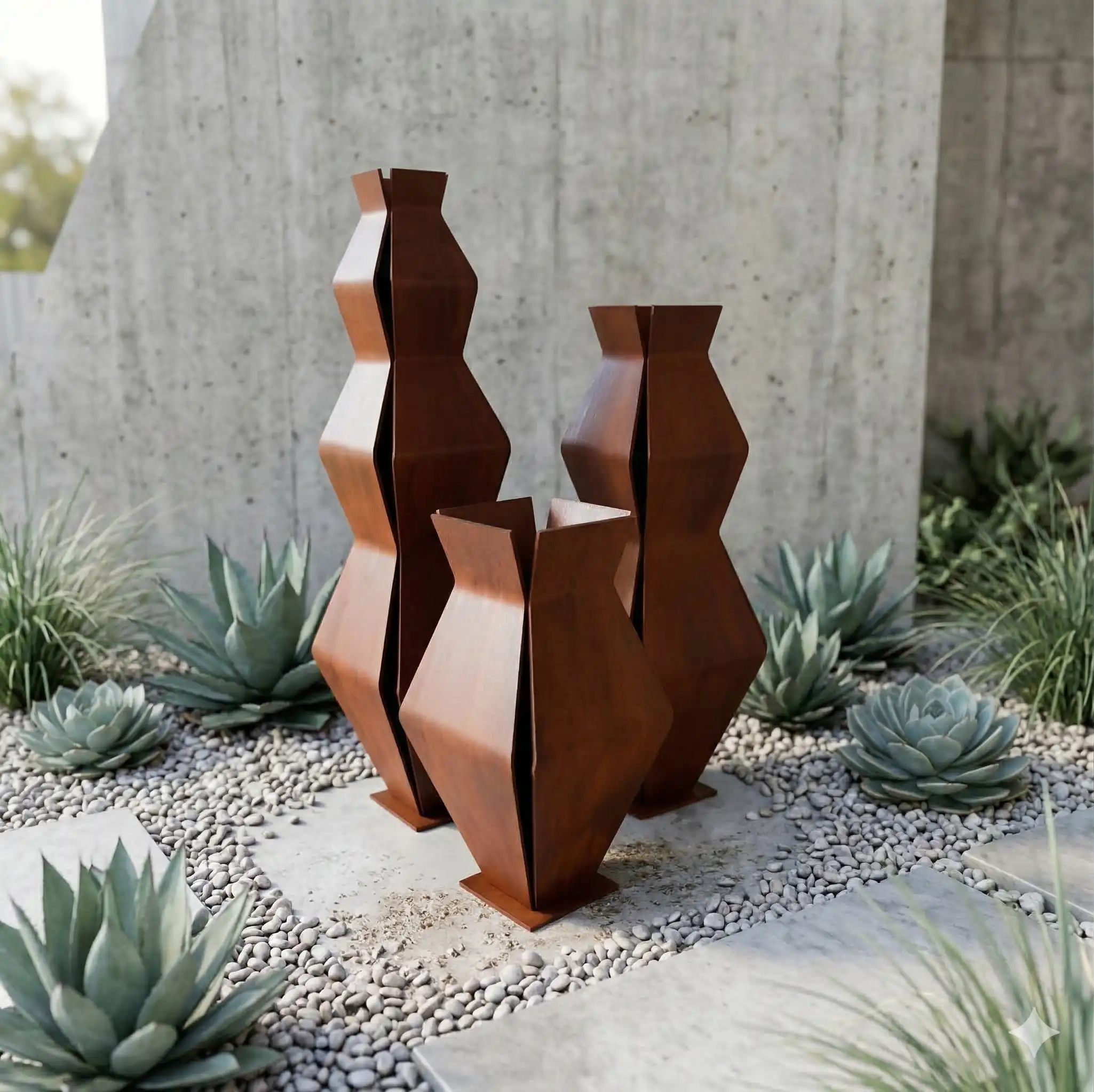 TULIP multifunctional furnishing object in waxed black iron, sinuous design inspired by a flower - 6