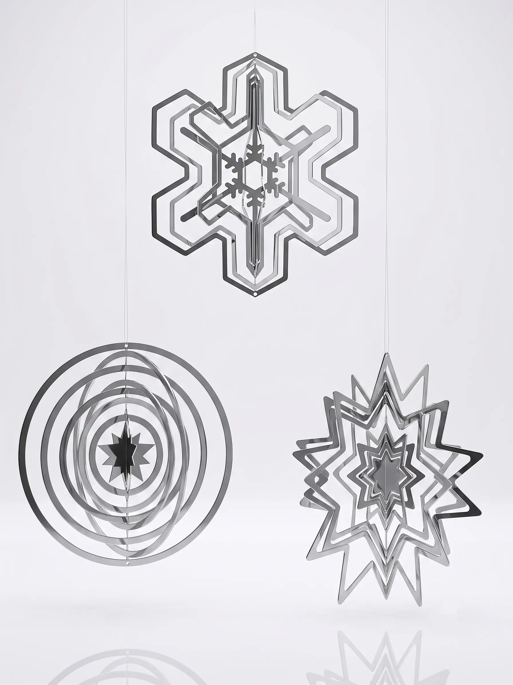 Stainless steel kinetic wind spinner sculpture for gardens