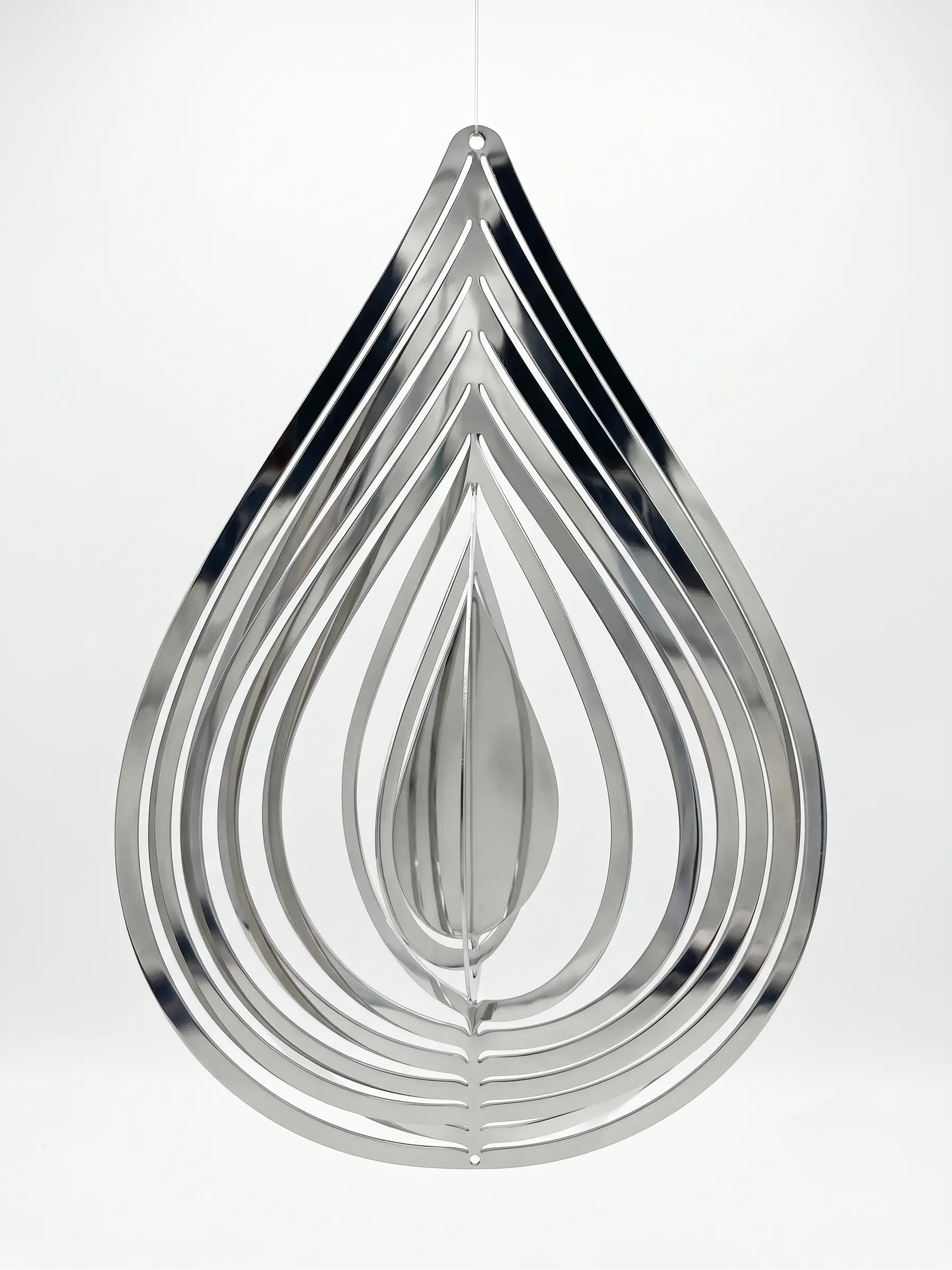 Stainless steel kinetic wind spinner sculpture for gardens - 2