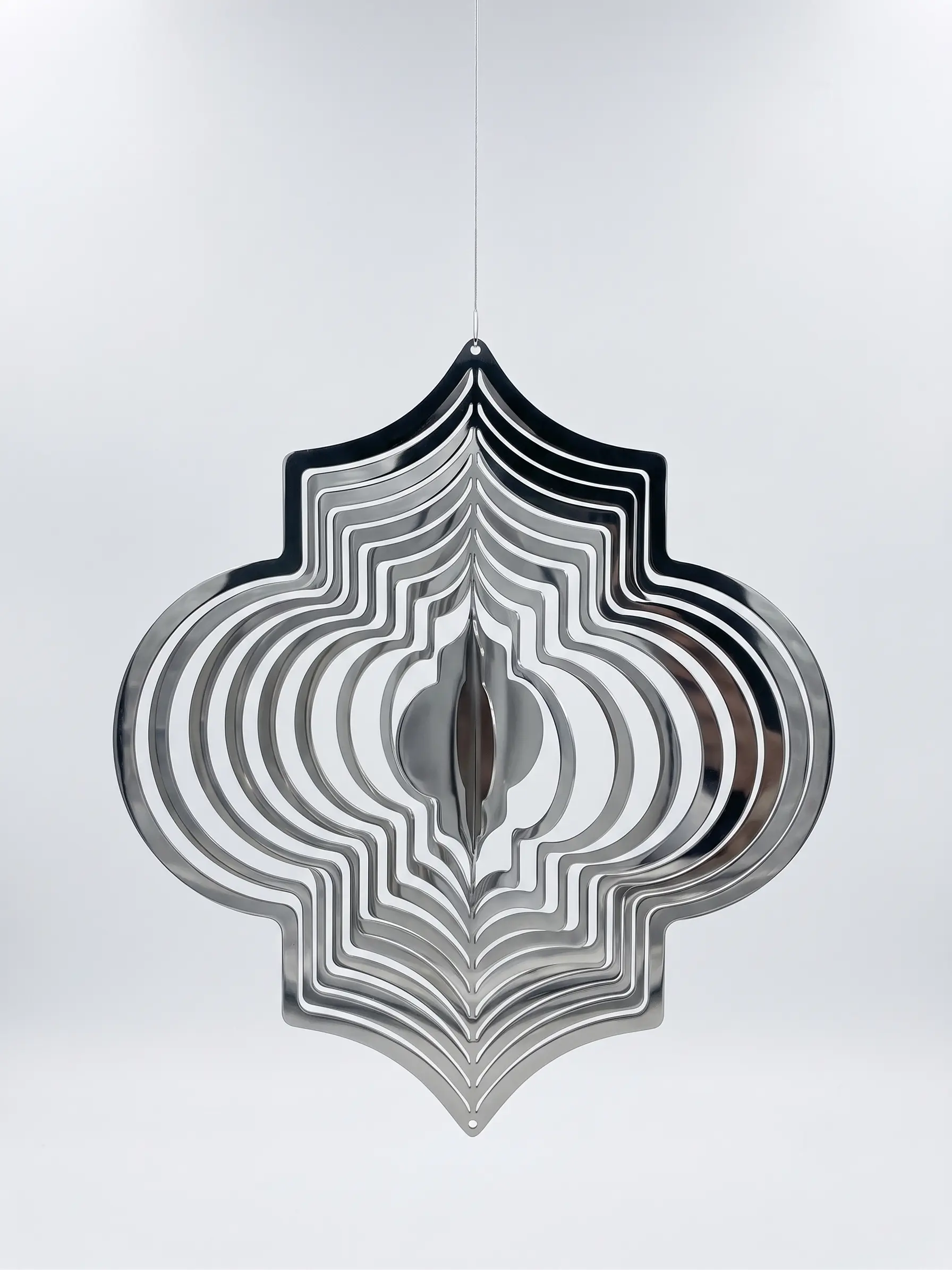 Stainless steel kinetic wind spinner sculpture for gardens - 3