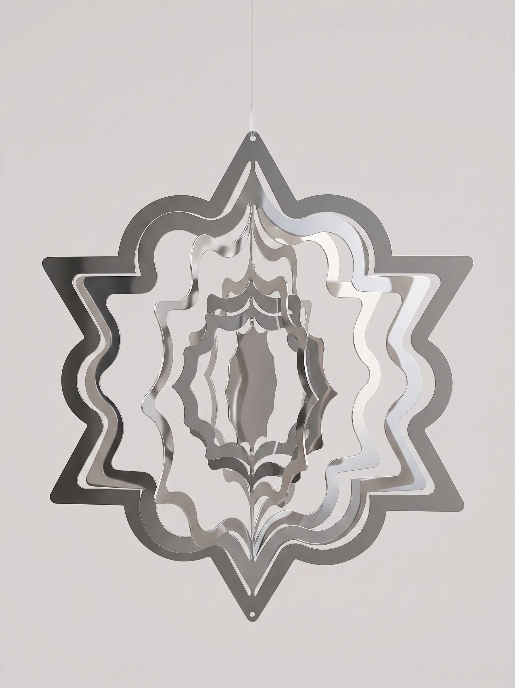 Stainless steel kinetic wind spinner sculpture for gardens - 5