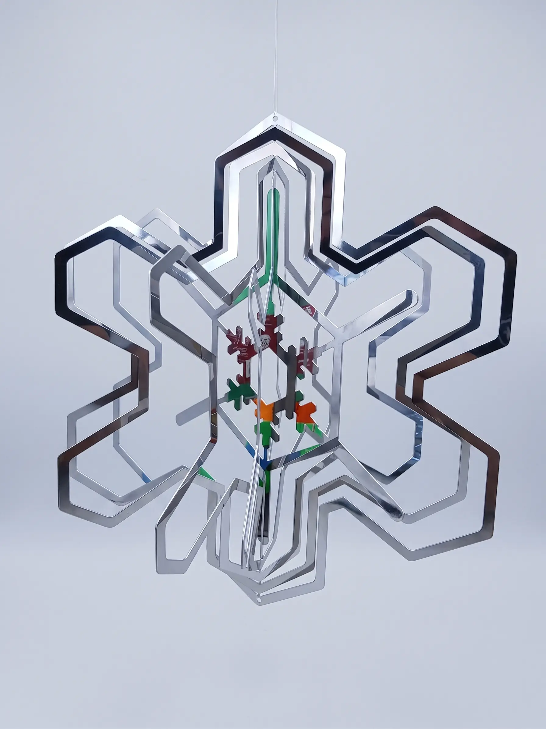 Stainless steel kinetic wind spinner sculpture for gardens - 6